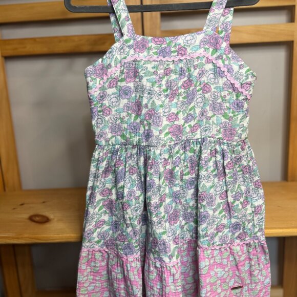 Tahari Girl Pastel Floral Tiered Dress โ Size 7 - Picture 8 of 13